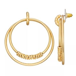 Nine West gold hoop earrings, NWT